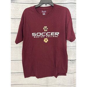 Boston College Soccer T-Shirt Maroon Champion Brand L